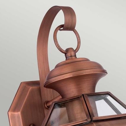 Quoizel - Applique murale extérieure NEWBURY 1xE27/60W/230V IP44, finition cuivrée