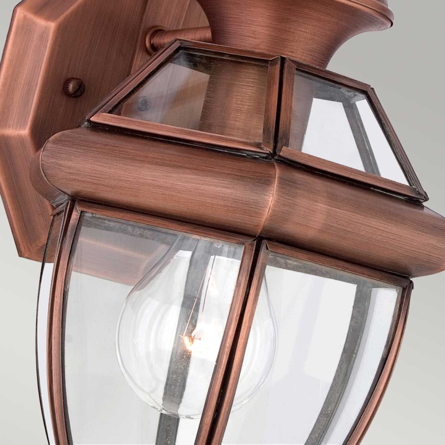 Quoizel - Applique murale extérieure NEWBURY 1xE27/60W/230V IP44, finition cuivrée