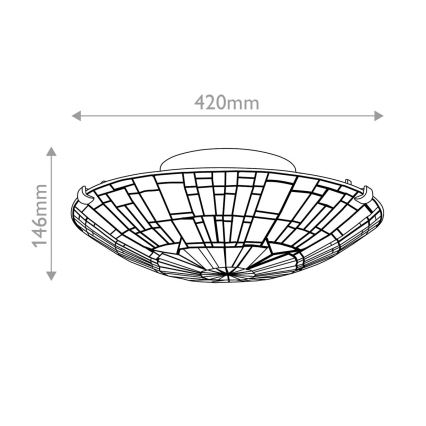 Quoizel - Plafonnier REED 2xE27/60W/230V d. 42 cm
