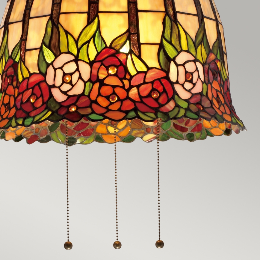 Quoizel - Suspension sur chaîne Tiffany ROSECLIFFE 3xE27/100W/230V
