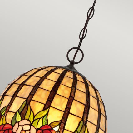 Quoizel - Suspension sur chaîne Tiffany ROSECLIFFE 3xE27/100W/230V