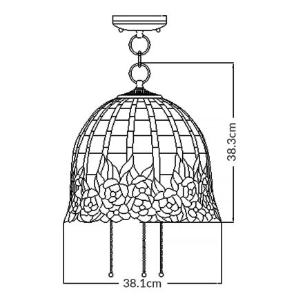 Quoizel - Suspension sur chaîne Tiffany ROSECLIFFE 3xE27/100W/230V