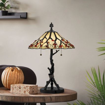 Quoizel - Lampe de table Tiffany WHISPERING 2xE27/60W/230V