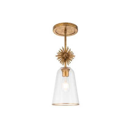 Quoizel - Suspension-barre STARING 1xE27/40W/230V d. 18,4 cm doré/patine/transparent