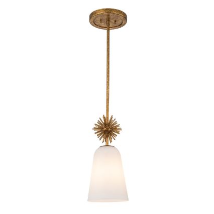 Quoizel - Suspension-barre STARING 1xE27/40W/230V d. 18,4 cm doré/patine/blanc