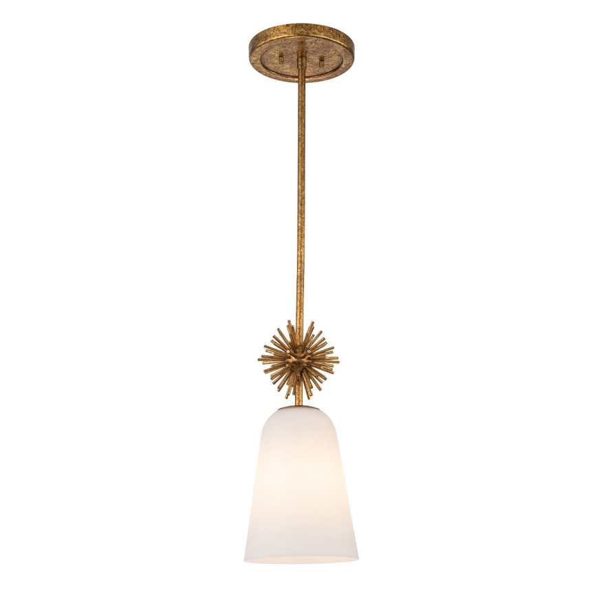 Quoizel - Suspension-barre STARING 1xE27/40W/230V d. 18,4 cm doré/patine/blanc