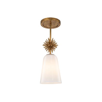 Quoizel - Suspension-barre STARING 1xE27/40W/230V d. 18,4 cm doré/patine/blanc