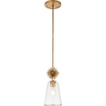 Quoizel - Suspension-barre STARING 1xE27/40W/230V d. 18,4 cm doré/patine/transparent