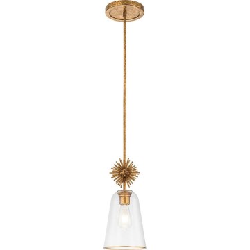 Quoizel - Suspension-barre STARING 1xE27/40W/230V d. 18,4 cm doré/patine/transparent