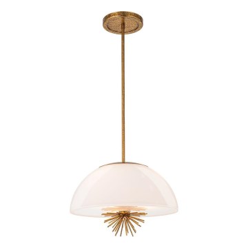 Quoizel - Suspension-barre STARING 3xE14/40W/230V d. 45,7 cm doré/patine/blanc