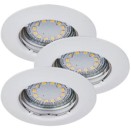 Rabalux - Lot de 3 spots LED encastrés, culot 1x GU10 (3W, 230V), IP40