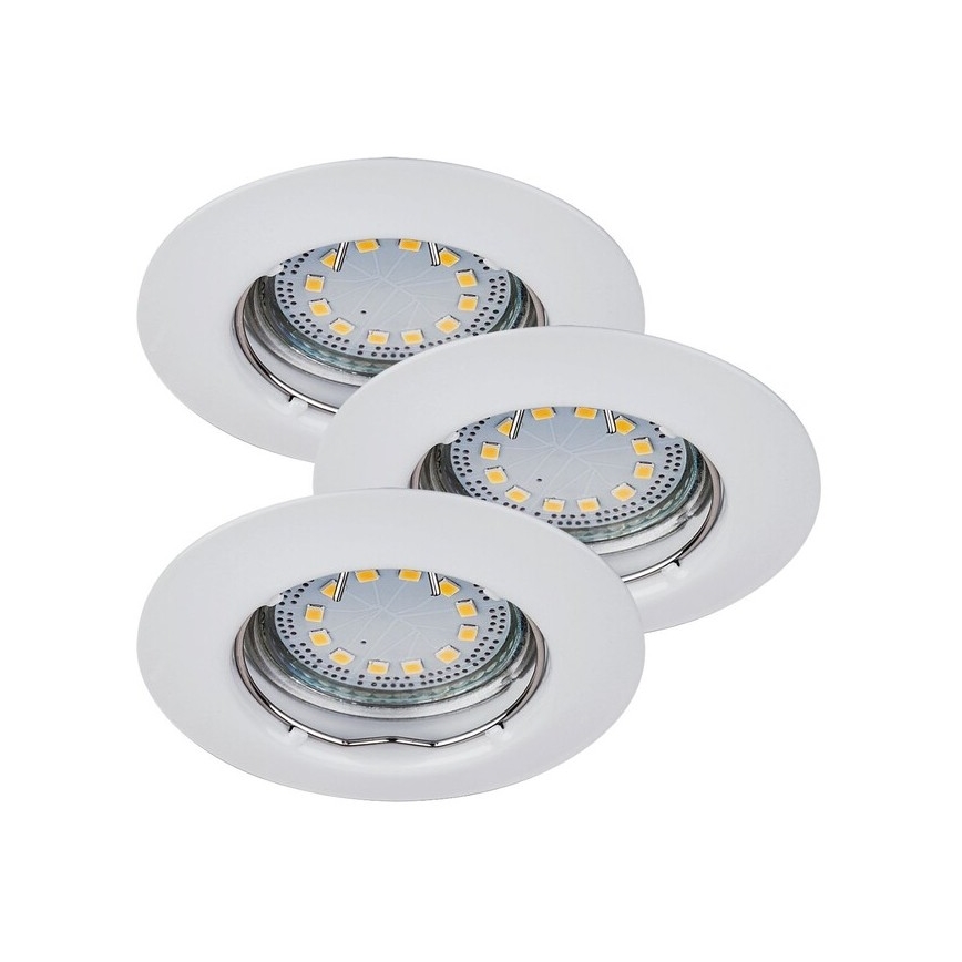 Rabalux - Lot de 3 spots LED encastrés, culot 1x GU10 (3W, 230V), IP40