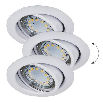 Rabalux - Lot de 3 spots LED encastrables, 1x GU10 / 3W / 230V, IP40