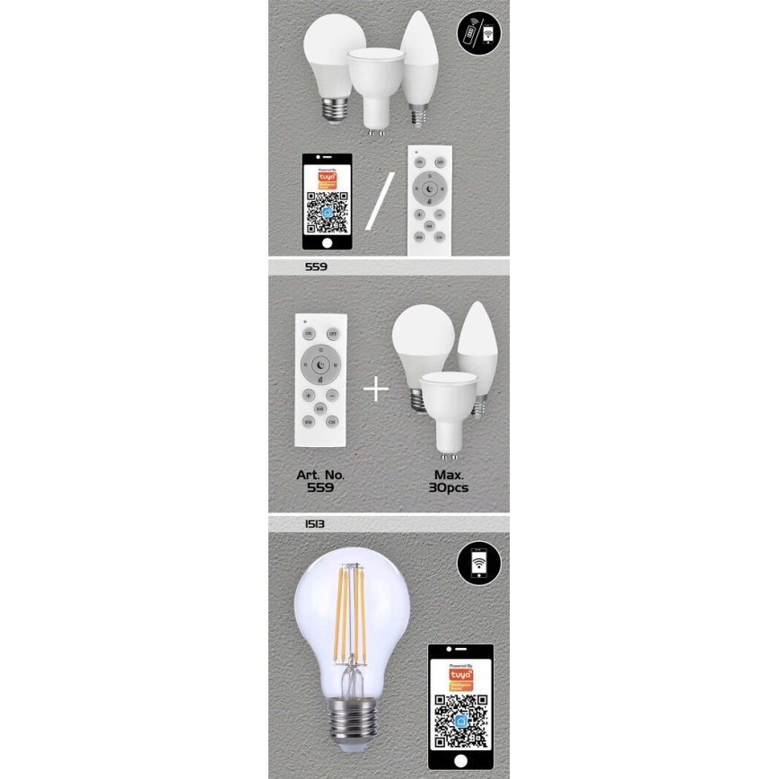 Rabalux - Ampoule LED RVB à intensité variable C37 E14/5W/230V Wi-Fi 3000-6500K