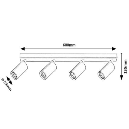 Rabalux - Spot de plafond 4xGU10/25W/230V blanc