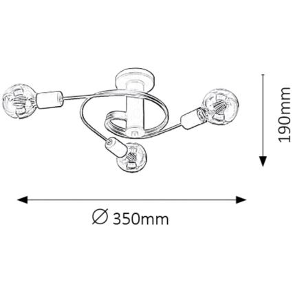 Rabalux - Lustre Plafonnier 5xE27/15W/230V noir