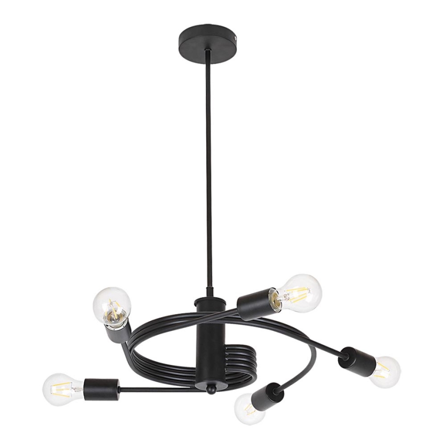 Rabalux 2098 - Lustre plafonnier CARLY 5xE27/15W/230V noir