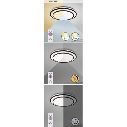 Rabalux - LED Plafonnier dimmable LED/40W/230V 3000-6500K argenté Ø 49 cm + télécommande