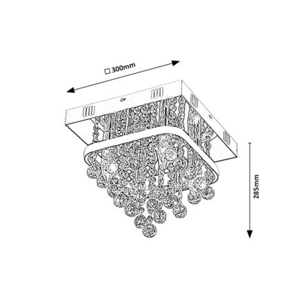 Rabalux - Lustre monté en surface en cristal LED/23W/230V + 4xE14/40W