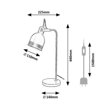 Rabalux - Lampe de table 1xE14/25W/230V noire