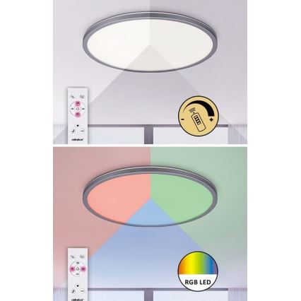 Rabalux - Plafonnier LED RGB dimmable, 22 W, 230 V, Wi‑Fi Tuya + télécommande, Ø 41,5 cm