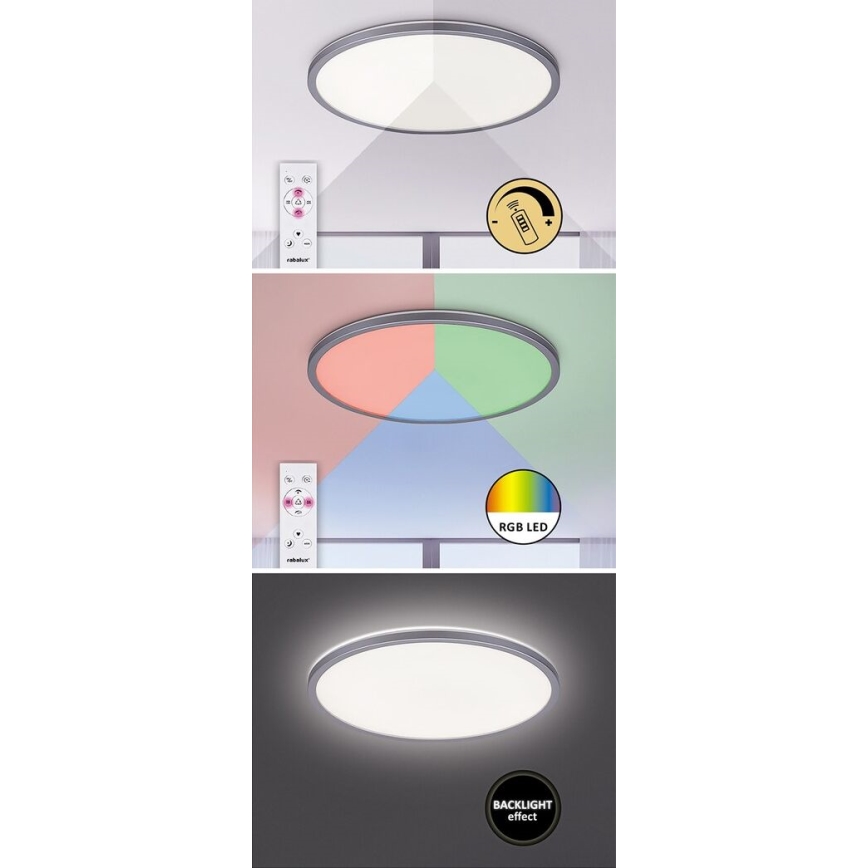 Rabalux - Plafonnier LED RGB dimmable LED/22W/230V Wi-Fi Tuya + télécommande 42x42 cm