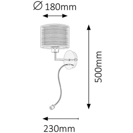 Rabalux - Applique murale E27/60W + LED/1W