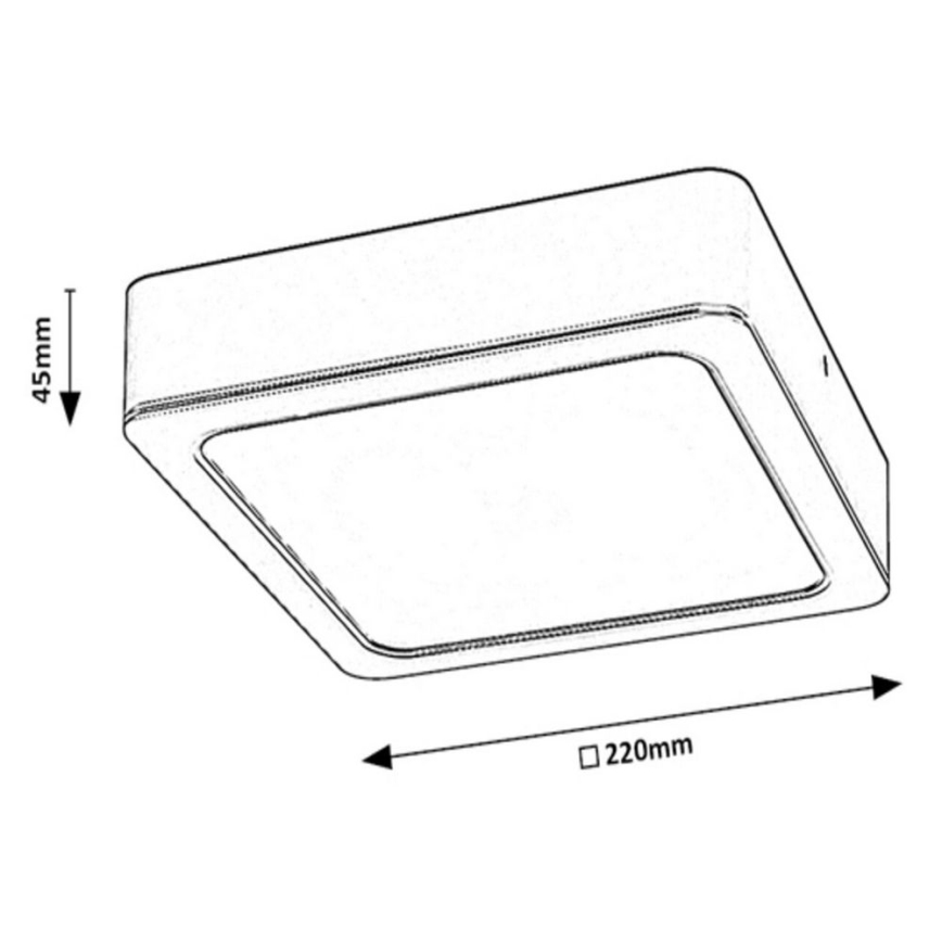 Rabalux - Plafonnier LED/24W/230V 22x22 cm