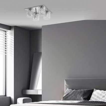 Rabalux - Plafonnier en cristal 4xG9/40W/230V 37x37 cm