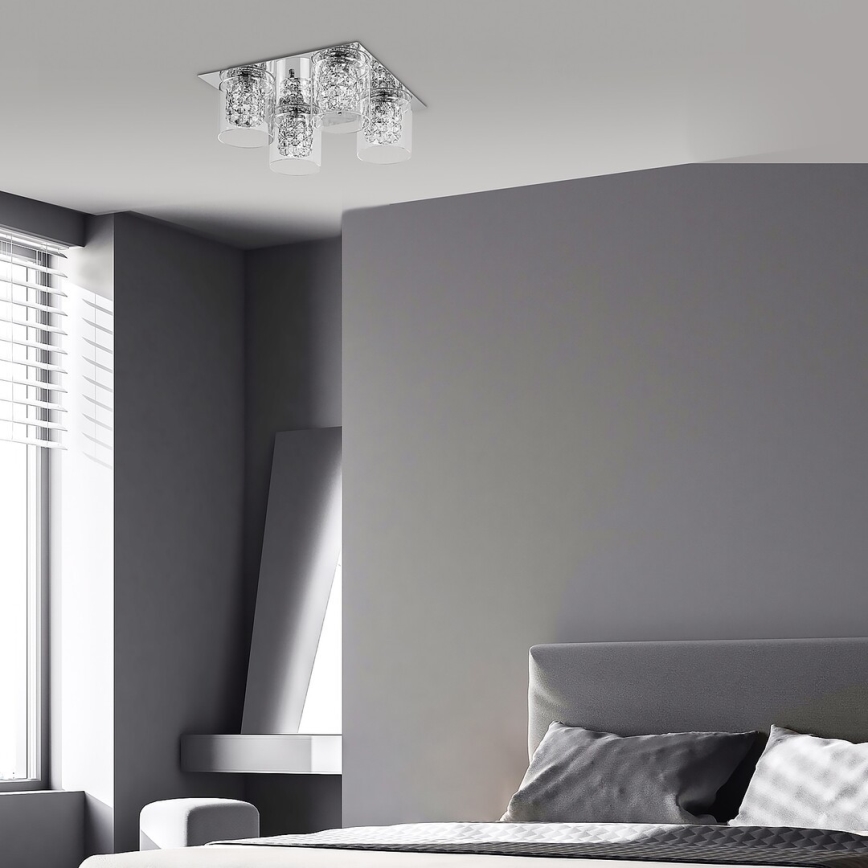 Rabalux - Plafonnier en cristal 4xG9/40W/230V 37x37 cm