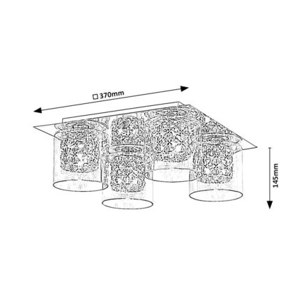 Rabalux - Plafonnier en cristal 4xG9/40W/230V 37x37 cm