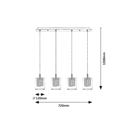 Rabalux - Suspension filaire en cristal 4xG9/40W/230V