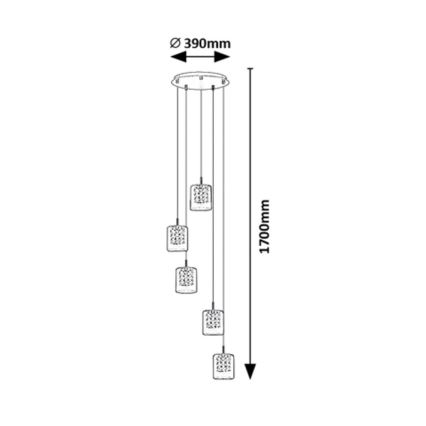 Rabalux - Suspension filaire en cristal 5xG9/40W/230V