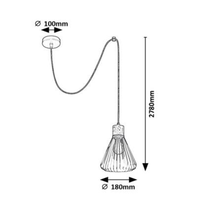 Rabalux - Suspension filaire 1xE27/40W/230V noire/hêtre