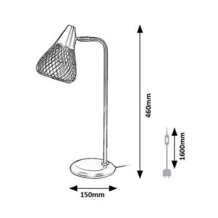 Rabalux - Lampe de table 1xE14/25W/230V noir