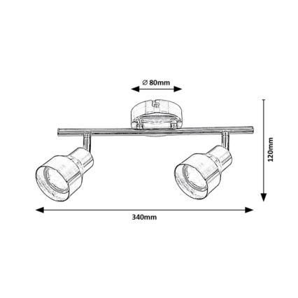Rabalux - Spot 2xGU10/50W/230V