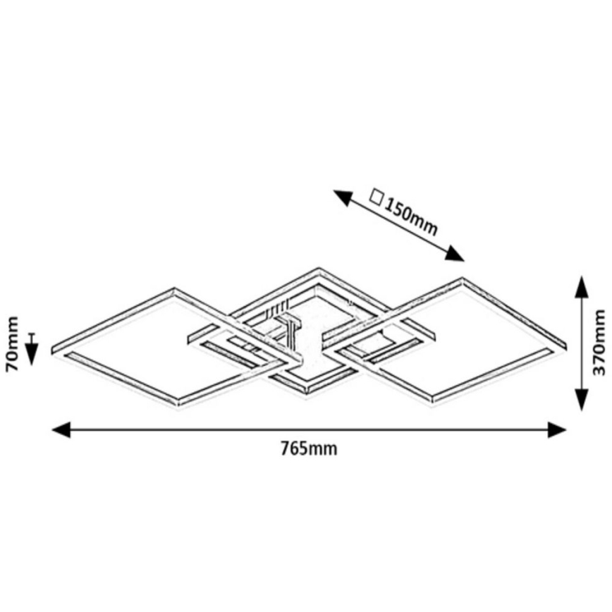 Rabalux - Plafonnier LED/43W/230V chrome brillant 37x76,5 cm