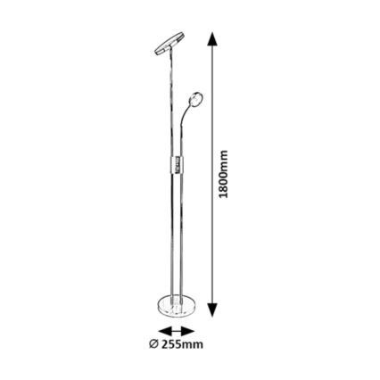 Rabalux- Lampadaire à intensité variable LED/18,5W/230V + LED/4,5W chrome