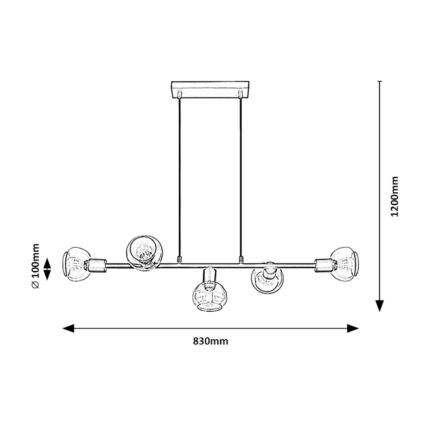 Rabalux - Suspension filaire 5xE14/40W/230V