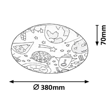 Rabalux - Plafonnier enfant LED/24W/230V