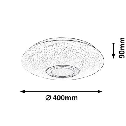 Rabalux - Plafonnier à intensité variable RGB RODION LED/24W/230V Wi-Fi + télécommande Wi-fi