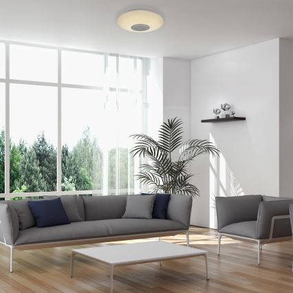 Rabalux - Plafonnier LED RGB dimmable avec haut-parleur, 24 W/230 V, Wi‑Fi Tuya + télécommande, Ø 40 cm