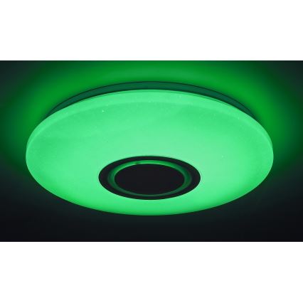 Rabalux - Plafonnier LED RGB dimmable avec haut-parleur, 24 W/230 V, Wi‑Fi Tuya + télécommande, Ø 40 cm