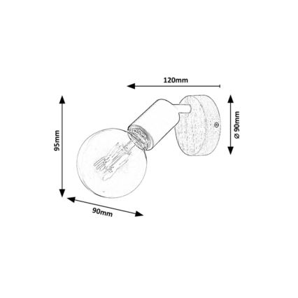 Rabalux - Spot mural 1xE27/40W/230V hévéa