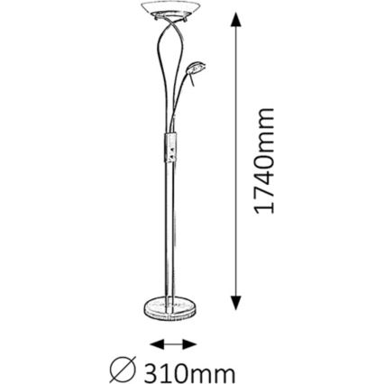 Rabalux - Lampadaire à intensité modulable 1xR7s/230W + 1xG9/40W