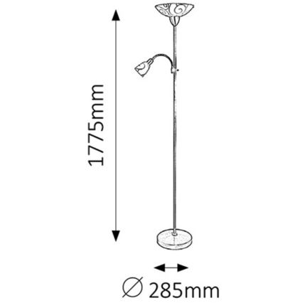 Rabalux - Lampadaire 1xE27/100W + 1xE14/40W