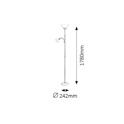 Rabalux - Lampadaire 1xE27/100W+1xE14/25W/230V marron/blanc