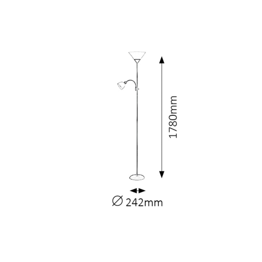 Rabalux - Lampadaire 1xE27/100W+1xE14/25W/230V marron/blanc