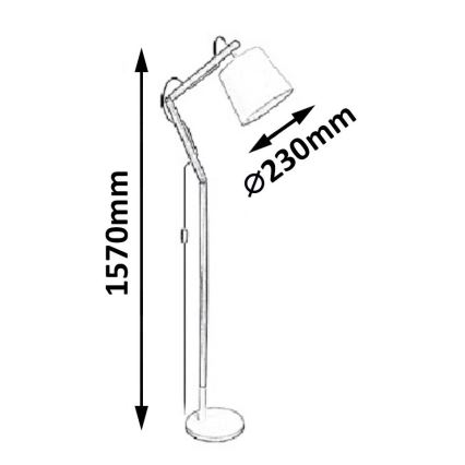 Rabalux - Lampadaire E27/60W hêtre