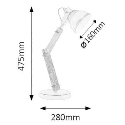 Rabalux - Lampe de table 1xE14/15W/230V noire